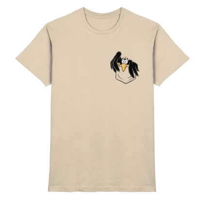 Kleiner Rabe | schwarze Krähe In Tasche - Premium Shirt