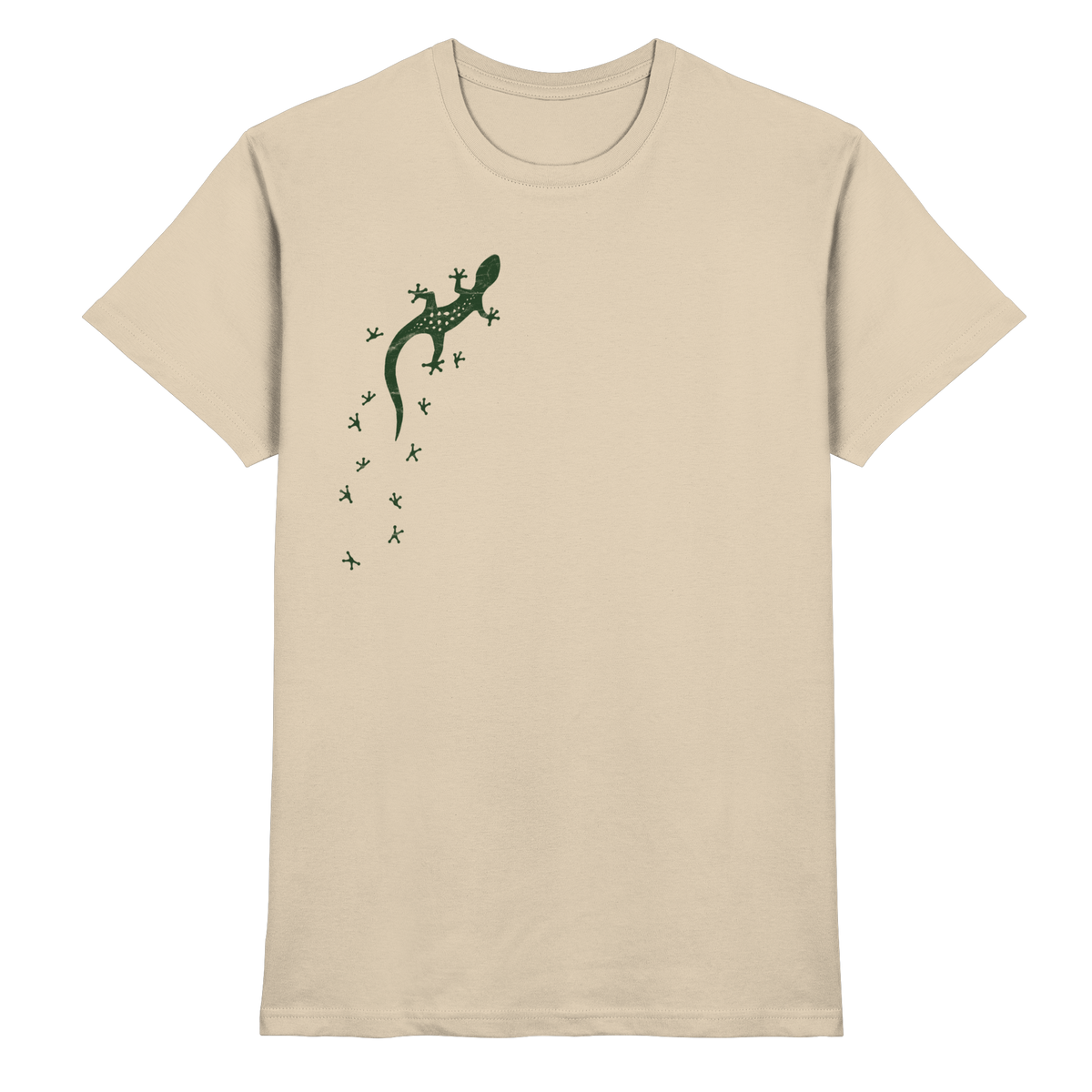 Gecko Eidechse Silhouette dunkel - Premium Shirt