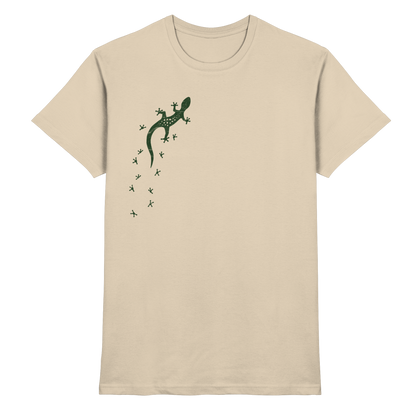 Gecko Eidechse Silhouette dunkel - Premium Shirt