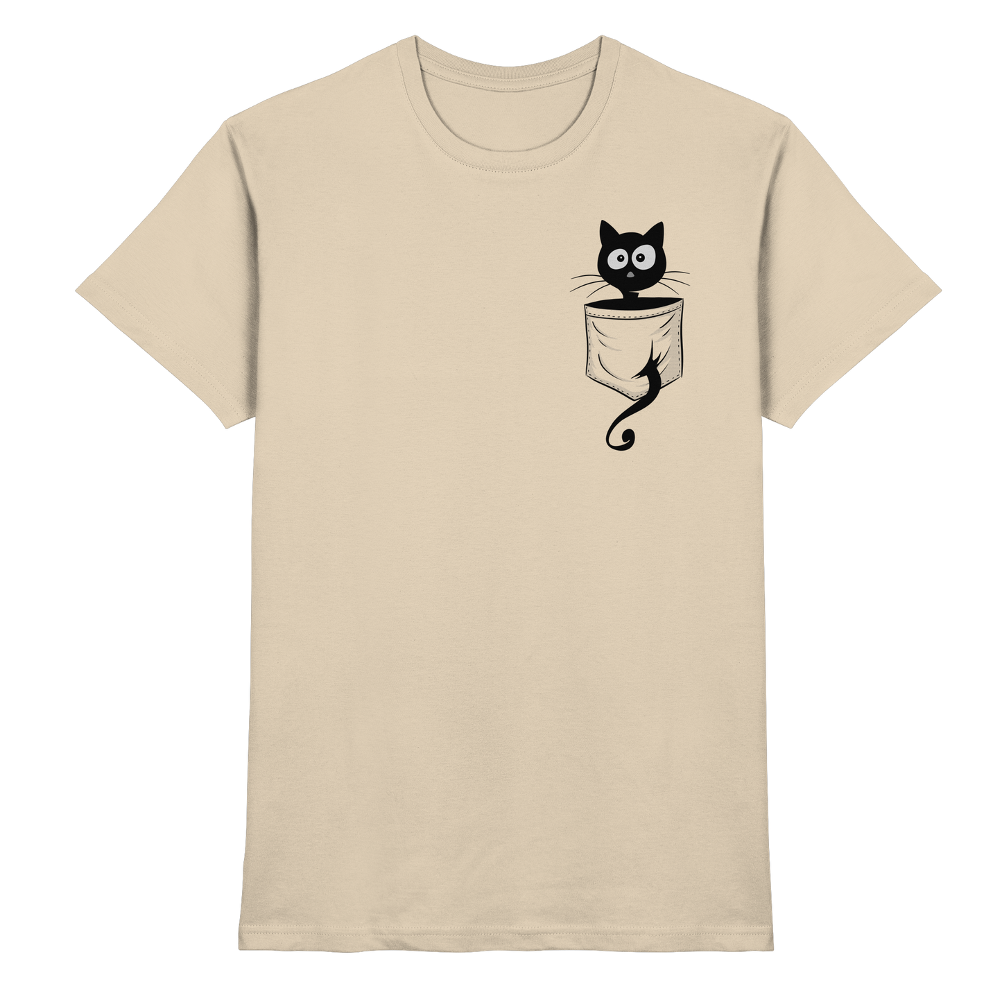 Schwarze Katze in der Tasche - Premium Shirt