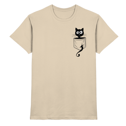 Schwarze Katze in der Tasche - Premium Shirt