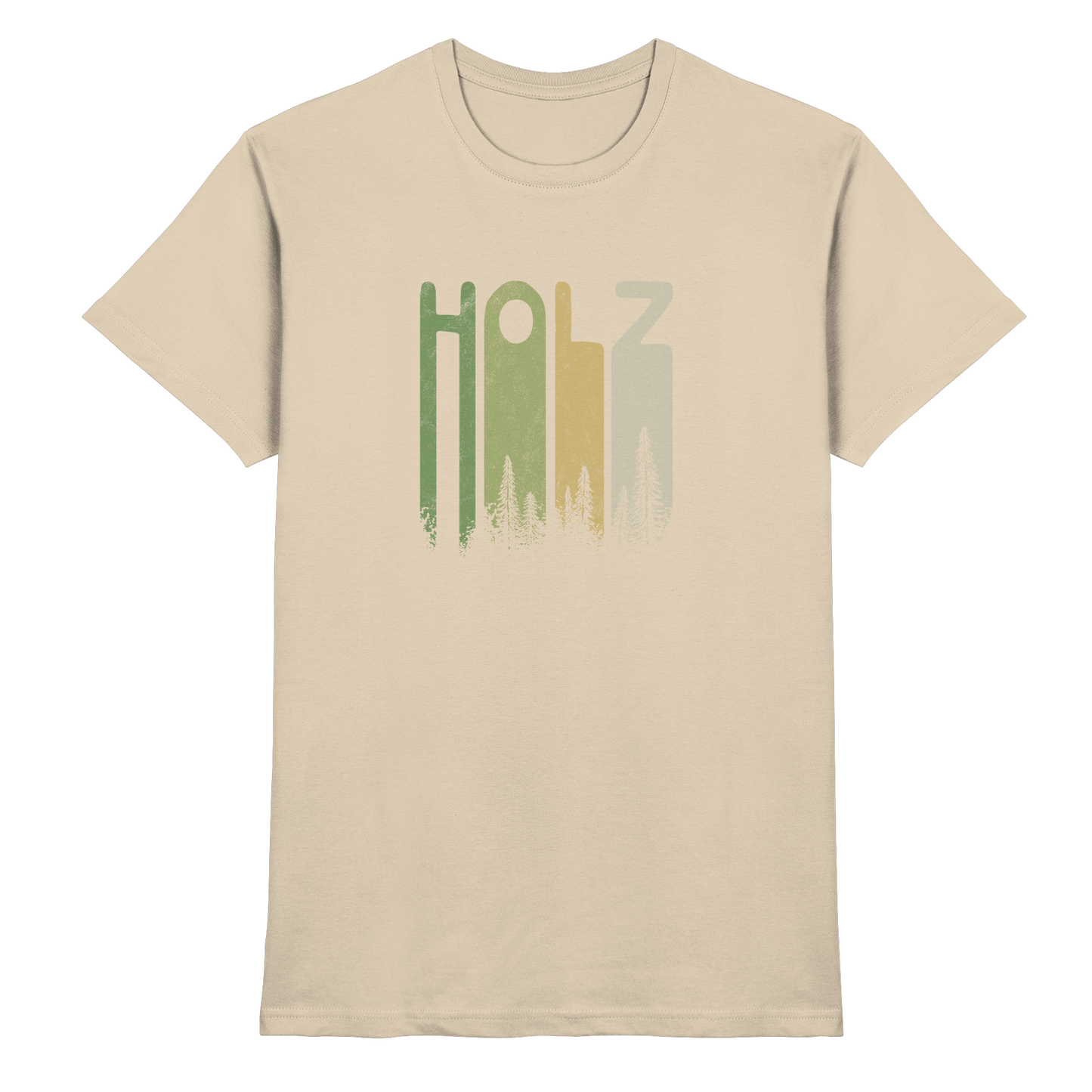 Holz Retro Wald Schriftzug - Premium Shirt