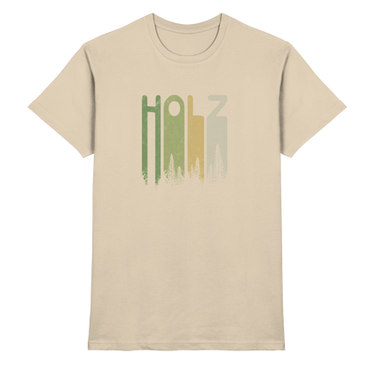 Holz Retro Wald Schriftzug - Premium Shirt