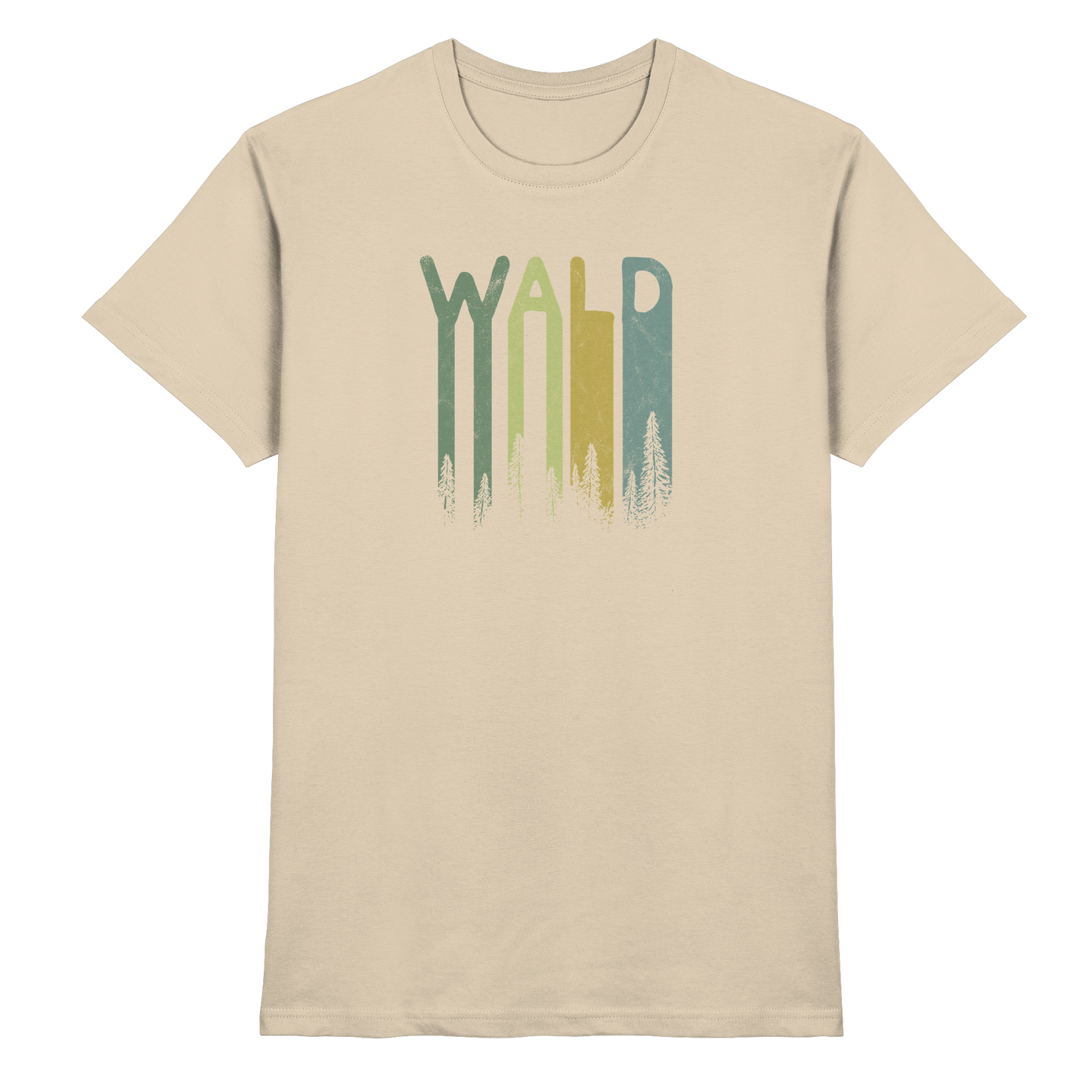 Wald Retro Forst Schriftzug - Premium Shirt