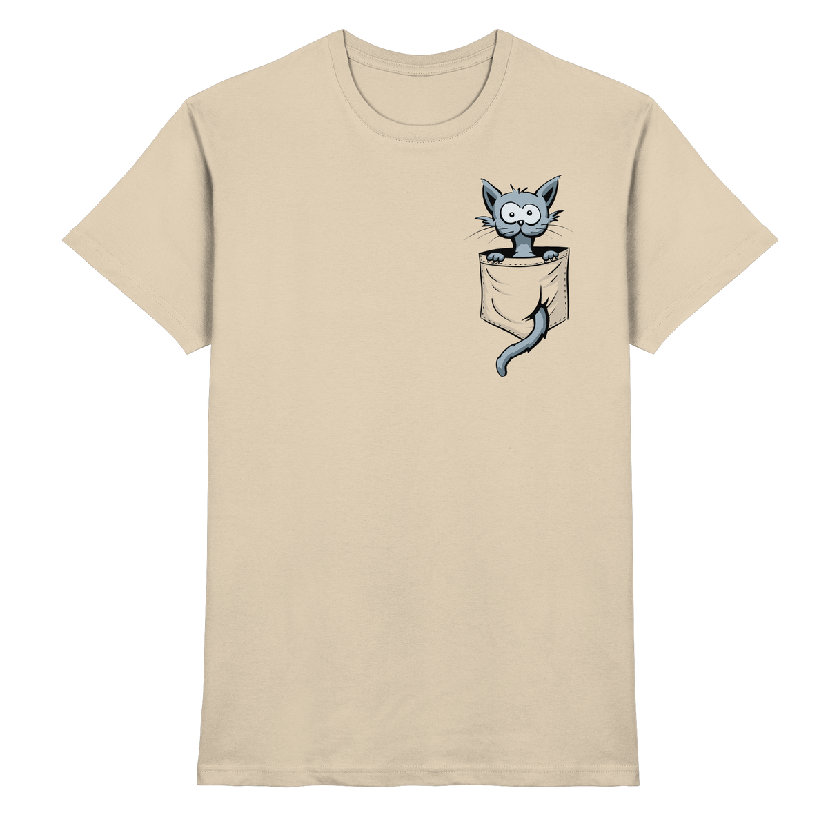 Verrückte Katze in Deiner Brust-Tasche - Premium Shirt