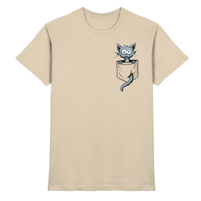 Verrückte Katze in Deiner Brust-Tasche - Premium Shirt