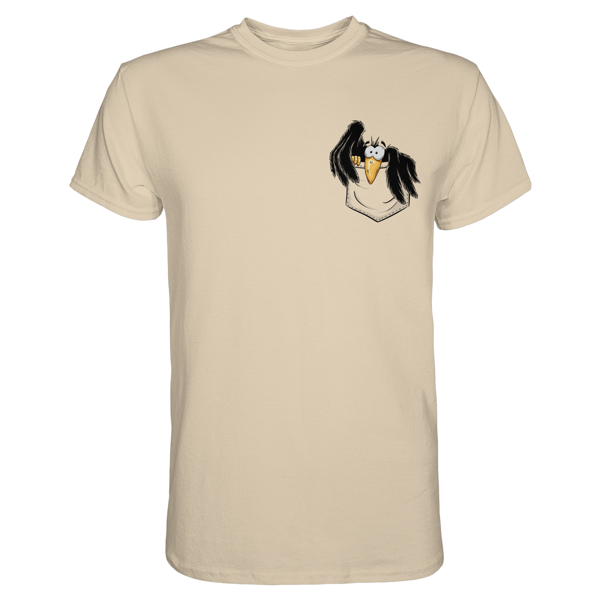 Kleiner Rabe | schwarze Krähe In Tasche - Premium Shirt