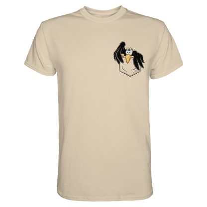 Kleiner Rabe | schwarze Krähe In Tasche - Premium Shirt