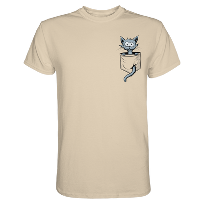 Verrückte Katze in Deiner Brust-Tasche - Premium Shirt