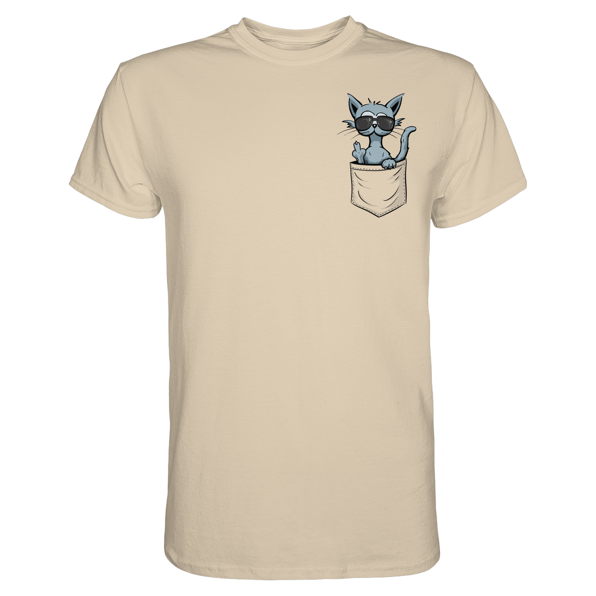 "Fuck Off" Mittelfinger Katze in der Tasche - Premium Shirt