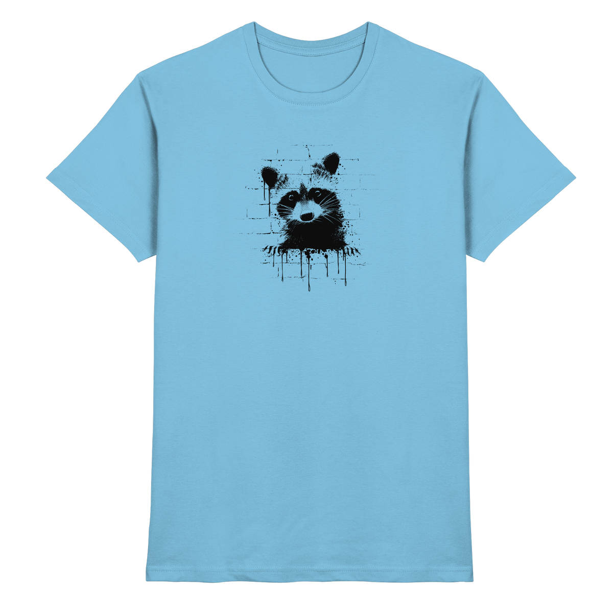 Funky Street Art Waschbär - Premium Shirt