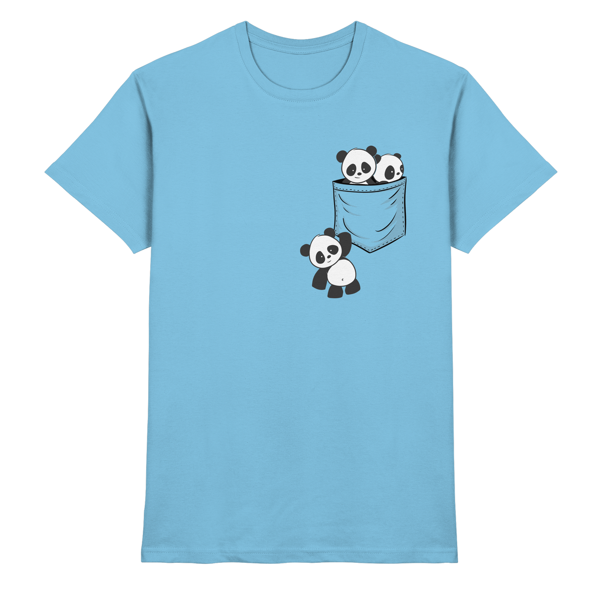Kawaii Pandas in der Tasche - Premium Shirt