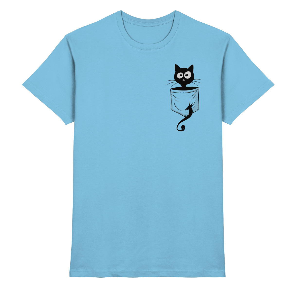 Schwarze Katze in der Tasche - Premium Shirt