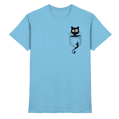 Schwarze Katze in der Tasche - Premium Shirt