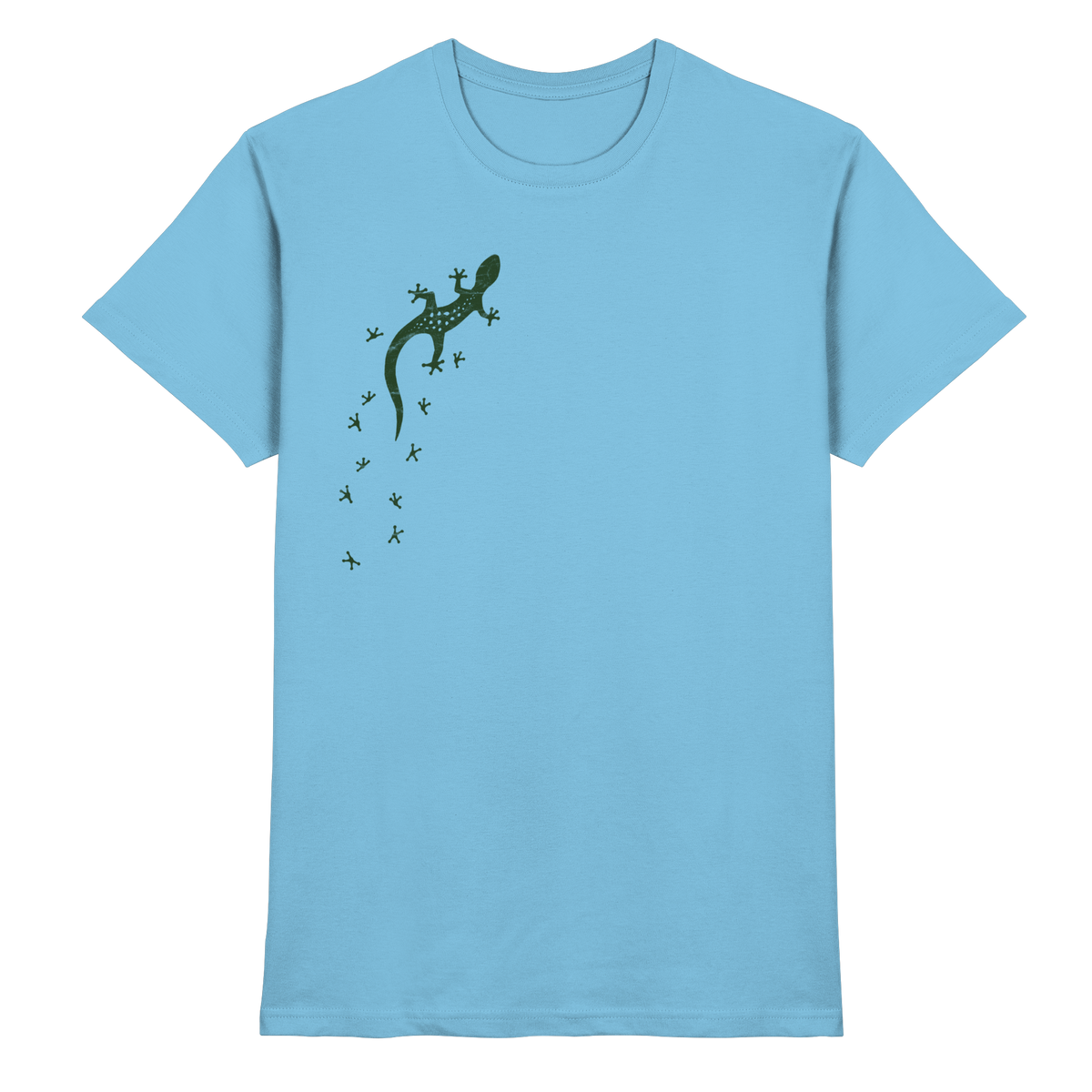 Gecko Eidechse Silhouette dunkel - Premium Shirt