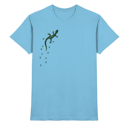 Gecko Eidechse Silhouette dunkel - Premium Shirt
