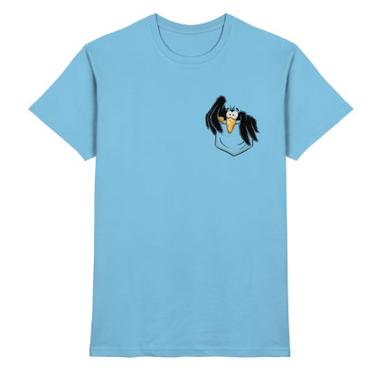 Kleiner Rabe | schwarze Krähe In Tasche - Premium Shirt