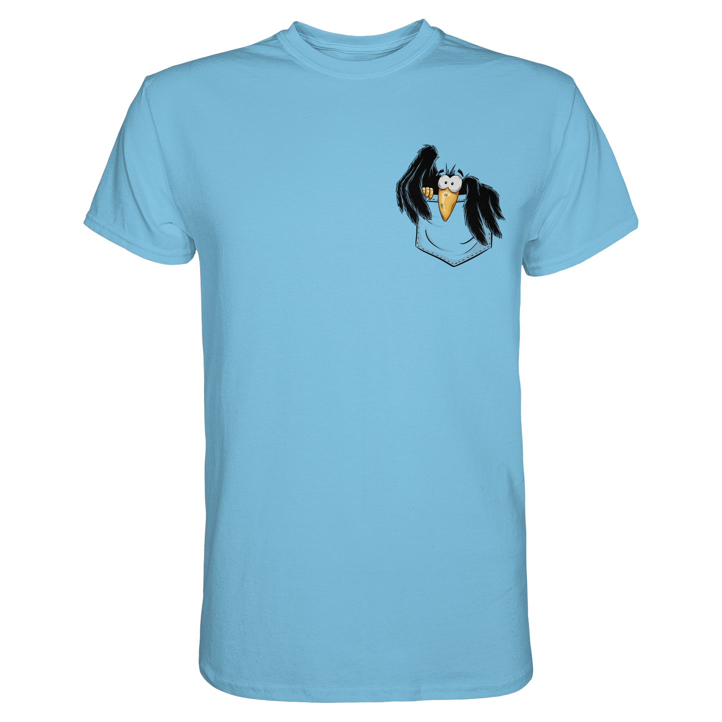 Kleiner Rabe | schwarze Krähe In Tasche - Premium Shirt
