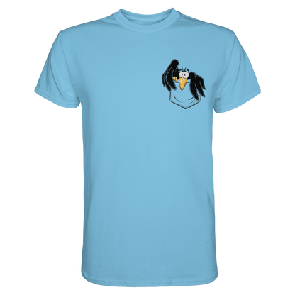 Kleiner Rabe | schwarze Krähe In Tasche - Premium Shirt