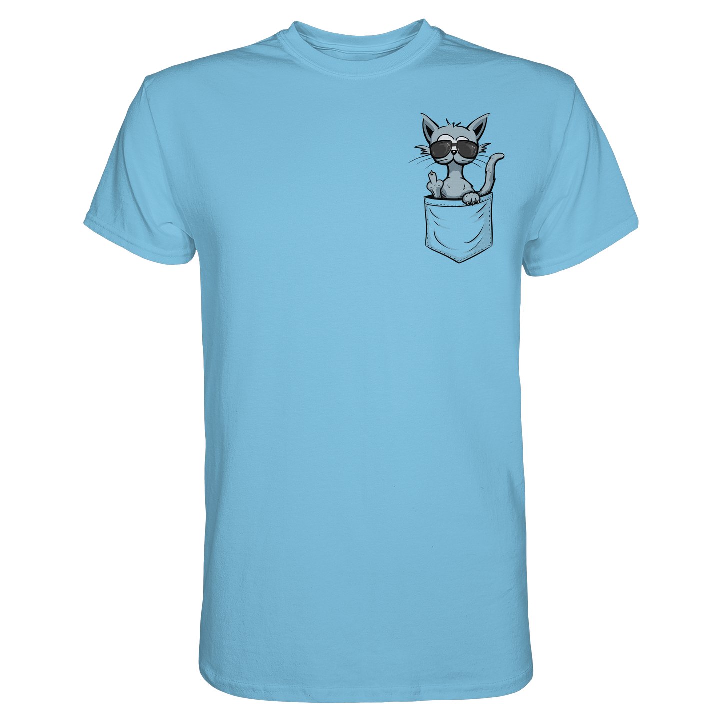 "Fuck Off" Mittelfinger Katze in der Tasche - Premium Shirt