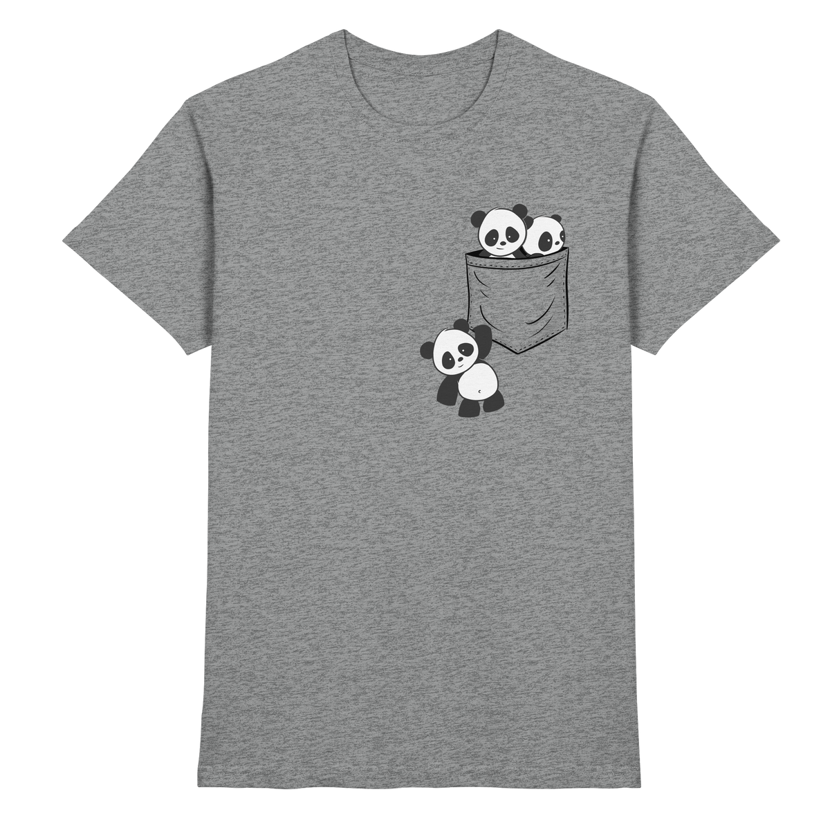 Kawaii Pandas in der Tasche - Premium Shirt