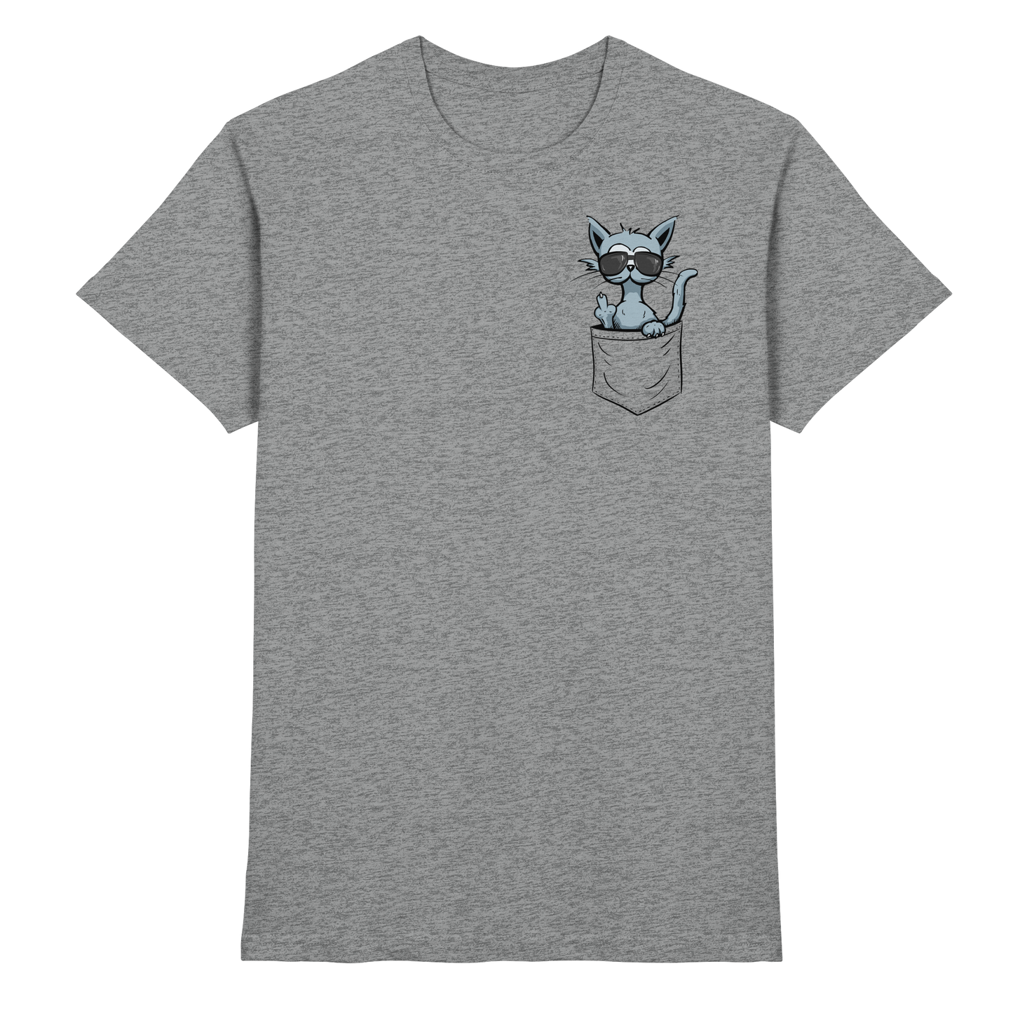 "Fuck Off" Mittelfinger Katze in der Tasche - Premium Shirt