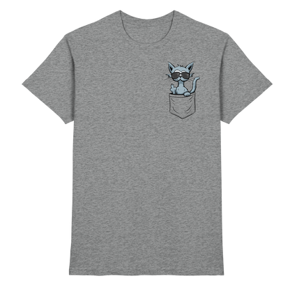 "Fuck Off" Mittelfinger Katze in der Tasche - Premium Shirt