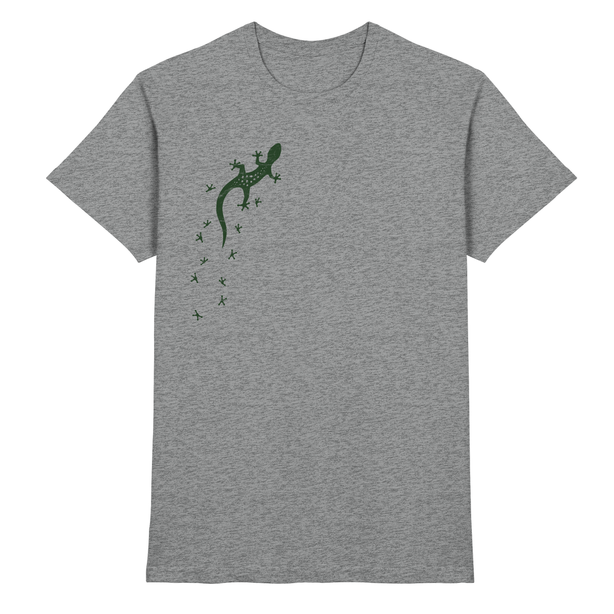Gecko Eidechse Silhouette dunkel - Premium Shirt