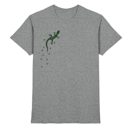 Gecko Eidechse Silhouette dunkel - Premium Shirt