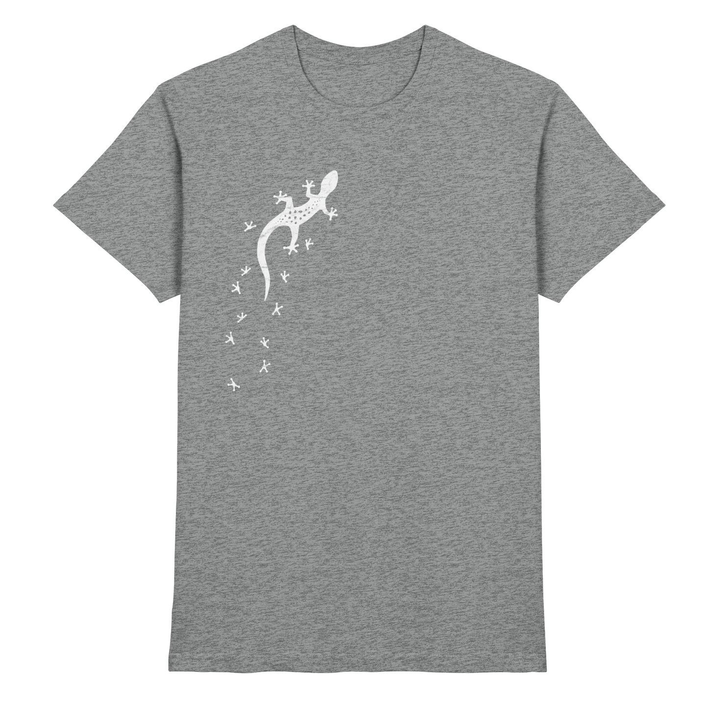 Gecko Eidechse Silhouette hell - Premium Shirt