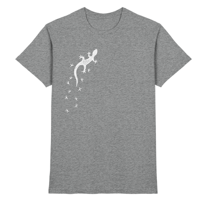 Gecko Eidechse Silhouette hell - Premium Shirt