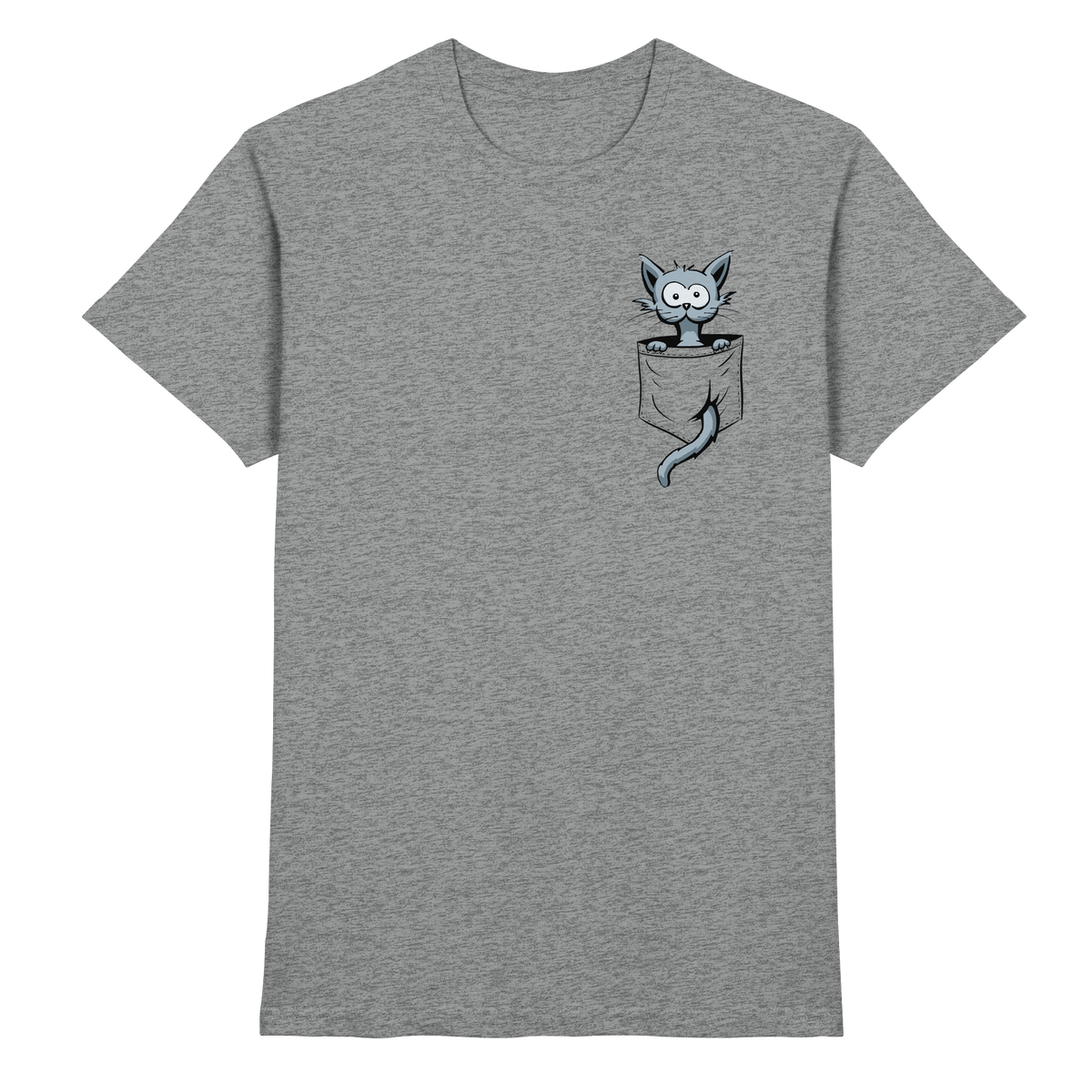 Verrückte Katze in Deiner Brust-Tasche - Premium Shirt