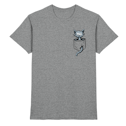 Verrückte Katze in Deiner Brust-Tasche - Premium Shirt