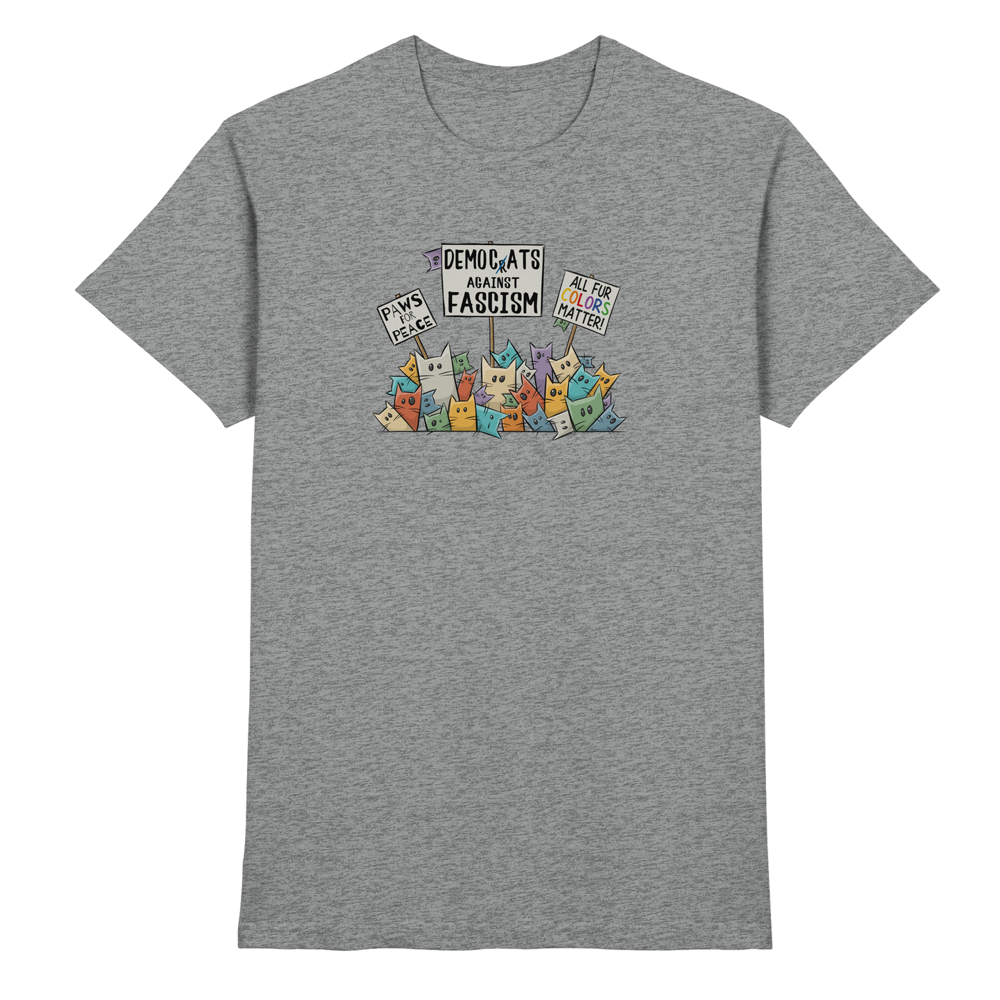 Demo-Katzen gegen Faschismus und für Vielfalt - Premium Shirt