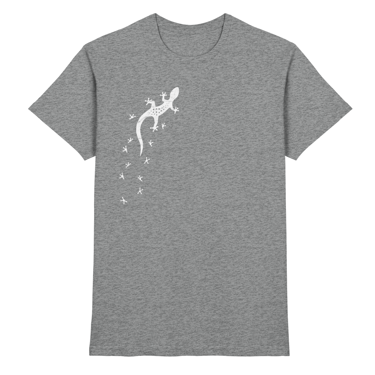 Gecko Eidechse Silhouette hell - Premium Shirt