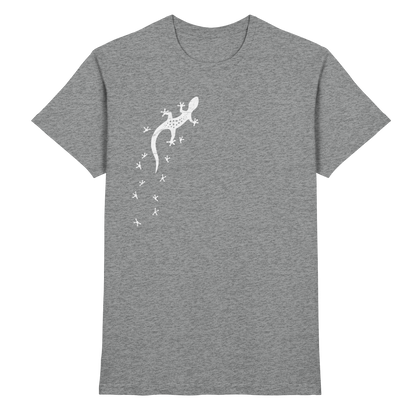 Gecko Eidechse Silhouette hell - Premium Shirt