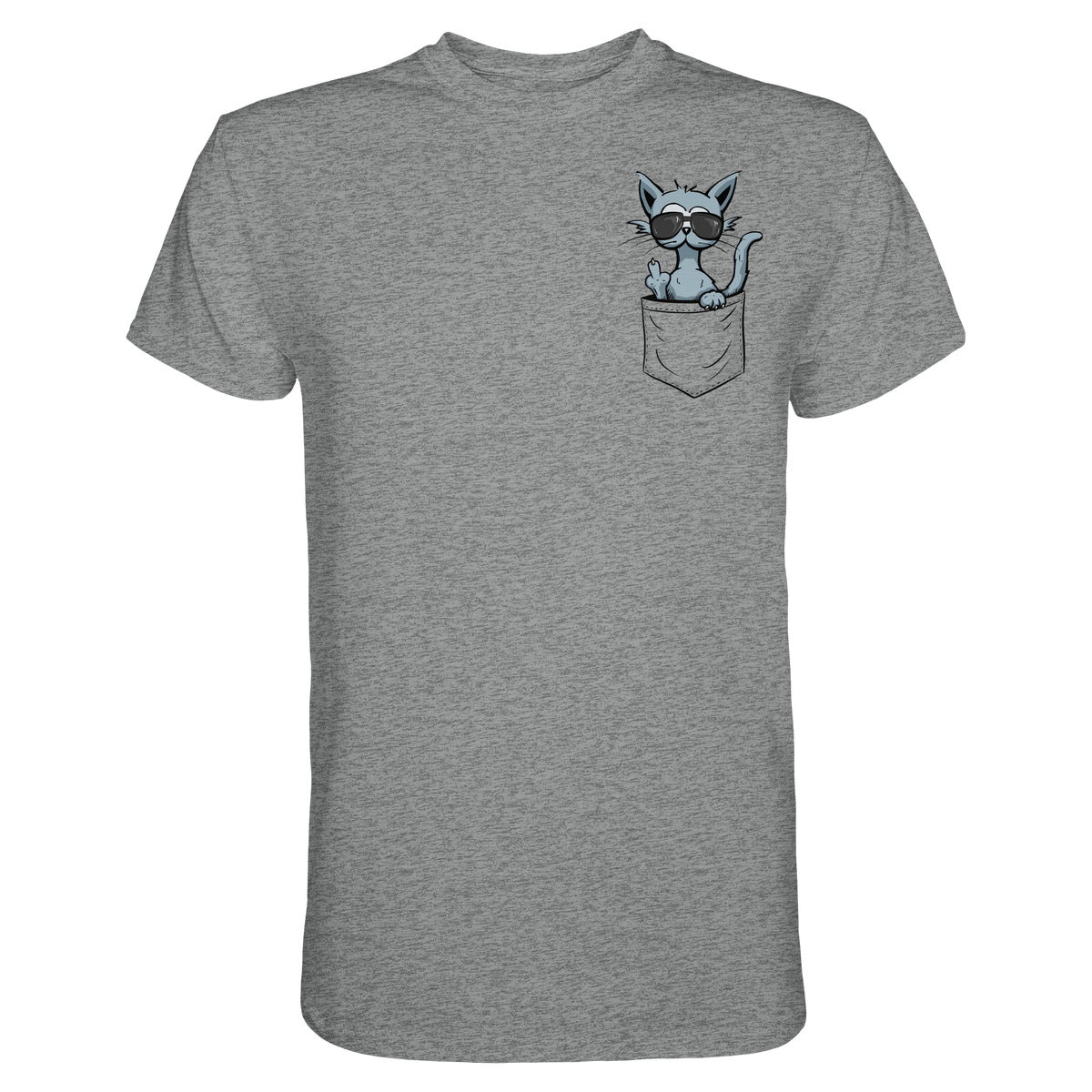 "Fuck Off" Mittelfinger Katze in der Tasche - Premium Shirt