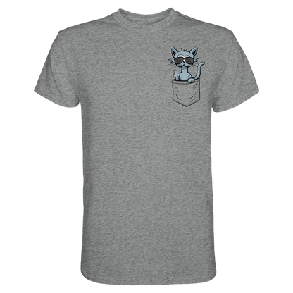 "Fuck Off" Mittelfinger Katze in der Tasche - Premium Shirt