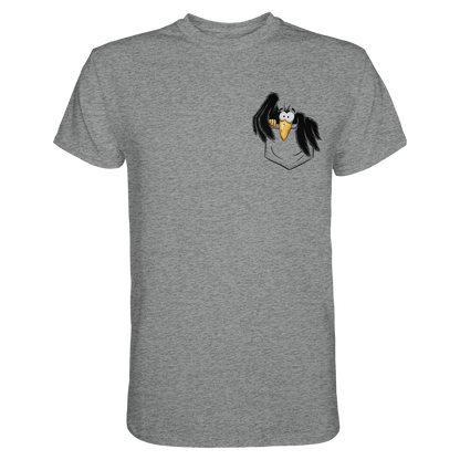 Kleiner Rabe | schwarze Krähe In Tasche - Premium Shirt