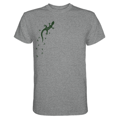 Gecko Eidechse Silhouette dunkel - Premium Shirt