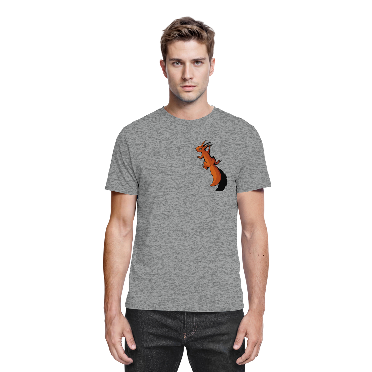 Süßes Eichhörnchen klettert - Premium Shirt