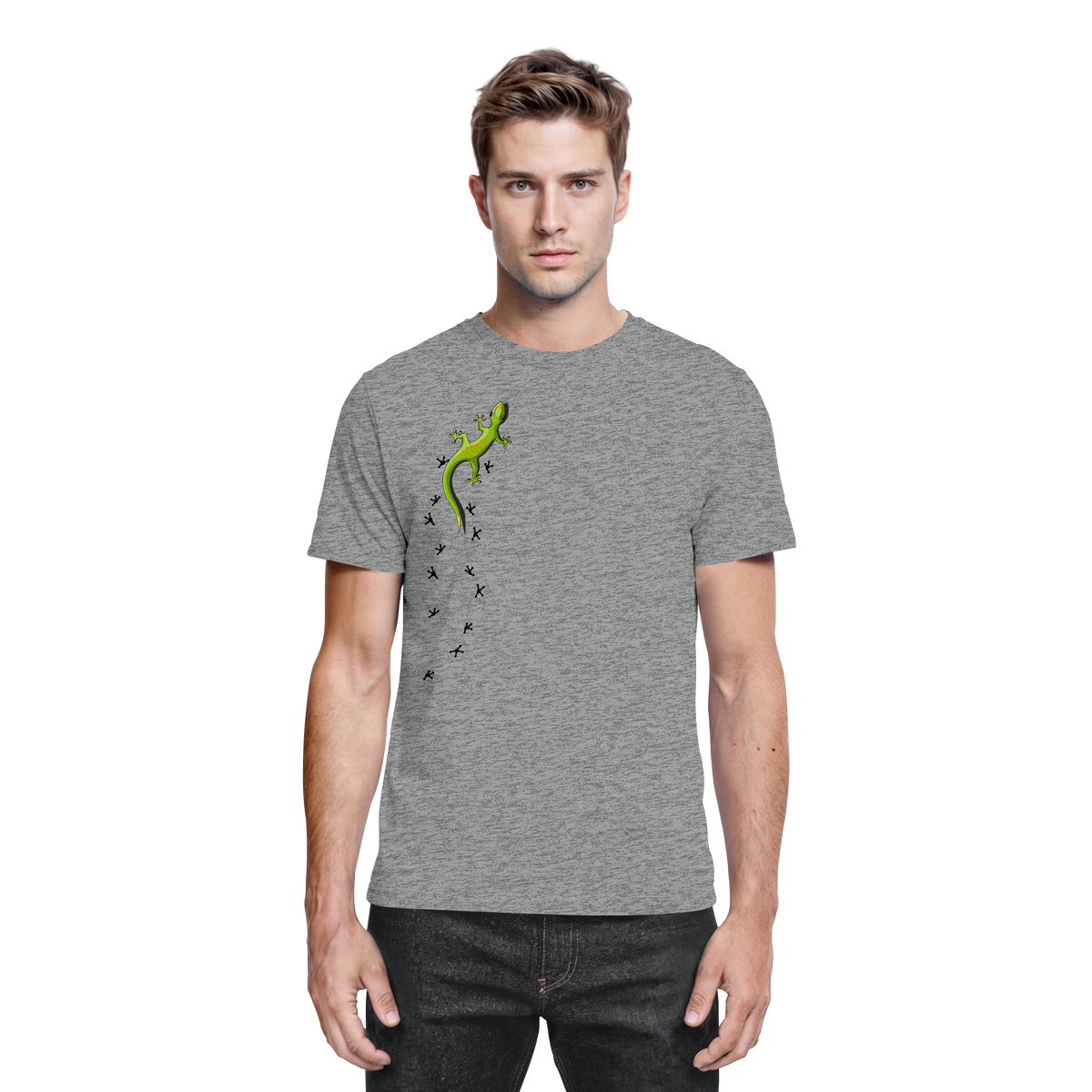 Kletternder Gecko mit Spuren - Premium Shirt