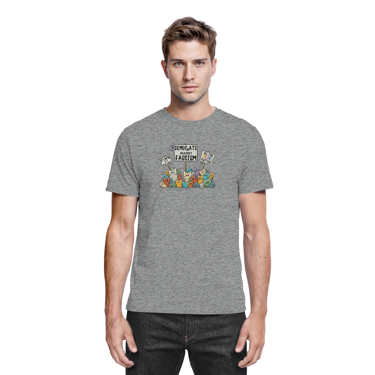 Demo-Katzen gegen Faschismus und für Vielfalt - Premium Shirt