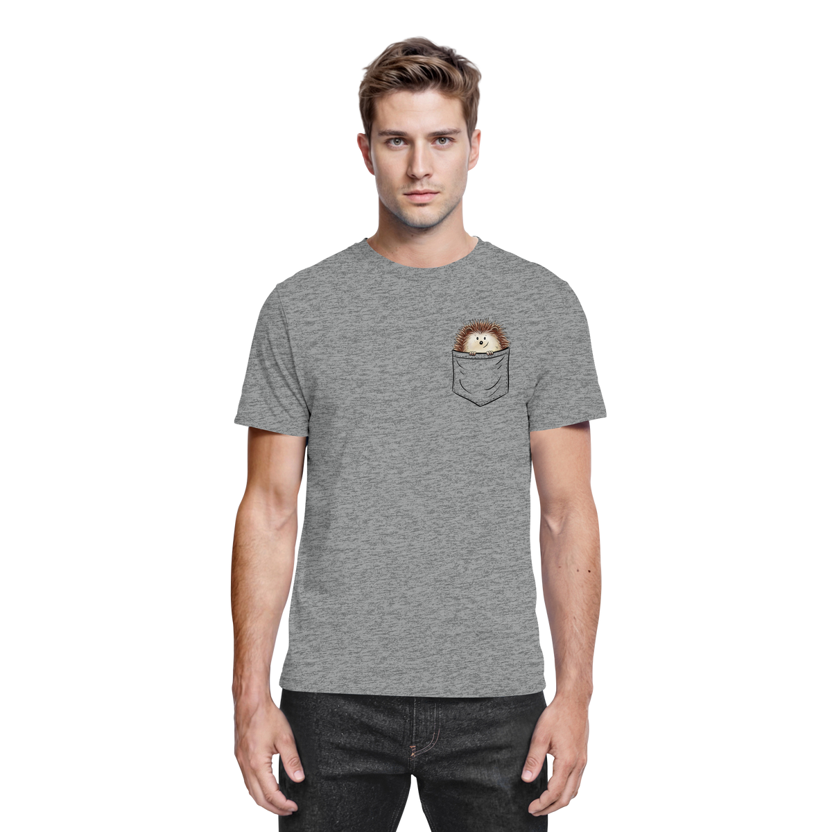 Lustiger Igel in Deiner Brust-Tasche - Premium Shirt