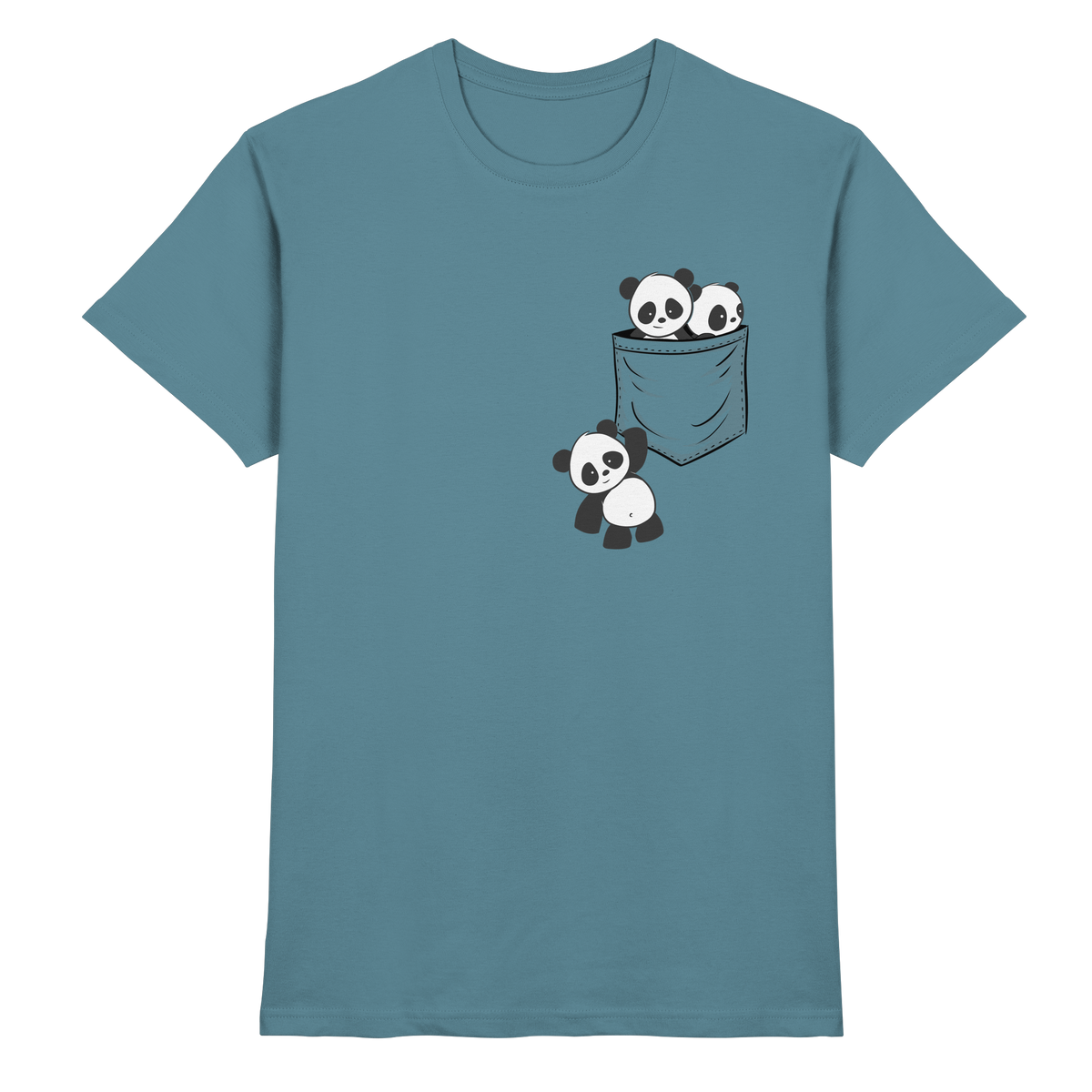 Kawaii Pandas in der Tasche - Premium Shirt