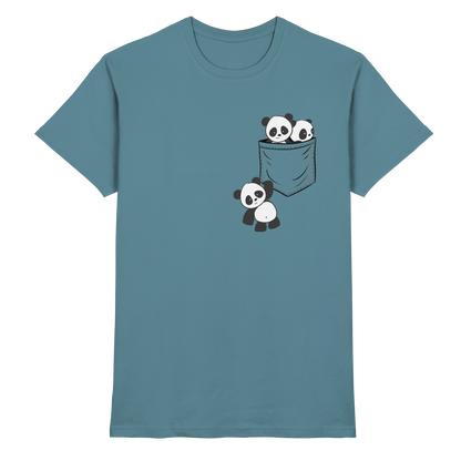 Kawaii Pandas in der Tasche - Premium Shirt