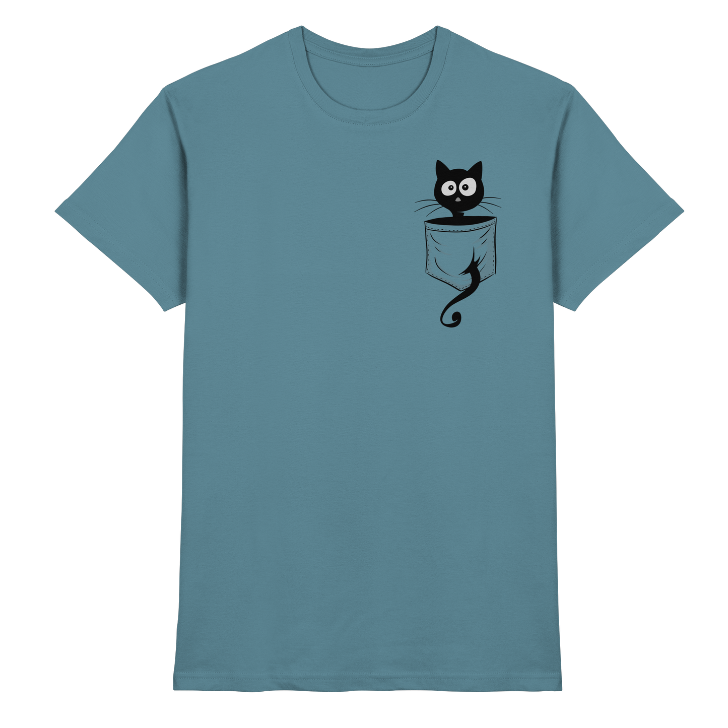 Schwarze Katze in der Tasche - Premium Shirt