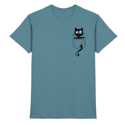 Schwarze Katze in der Tasche - Premium Shirt