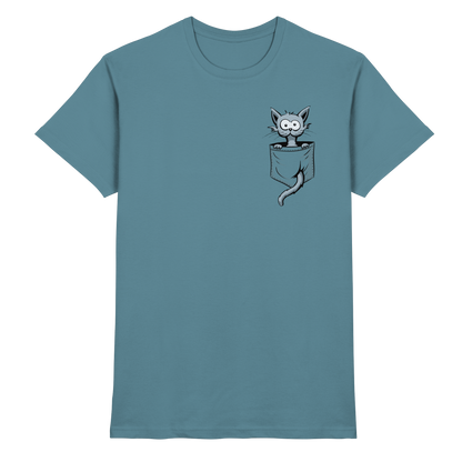 Verrückte Katze in Deiner Brust-Tasche - Premium Shirt