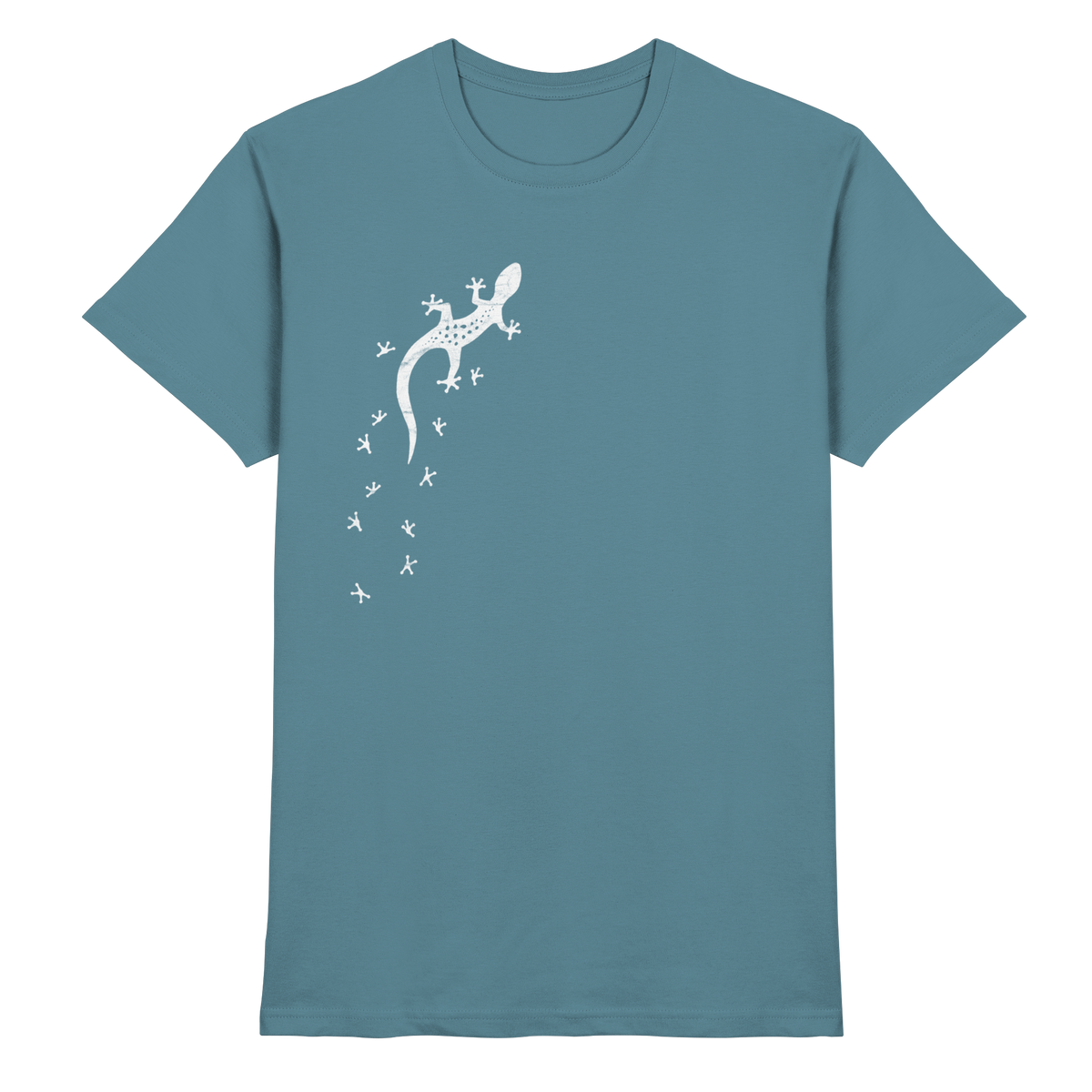 Gecko Eidechse Silhouette hell - Premium Shirt